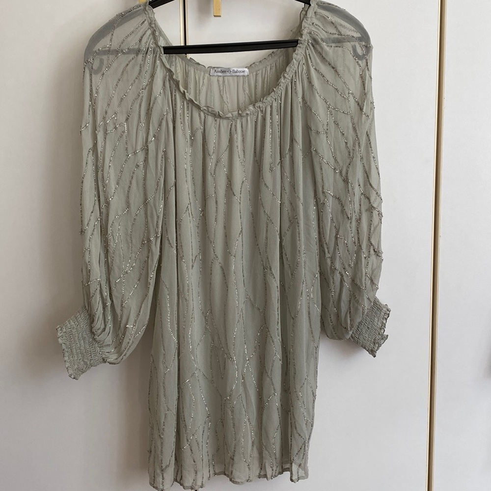 New Ambre Babzoe Sequined Silk Blouse/Top